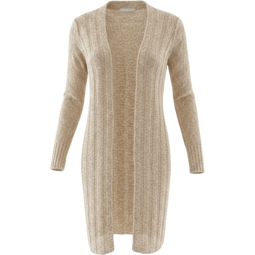 Free People Womens Oatmeal Beige Cable Knit Longline Open Front Cardigan XS